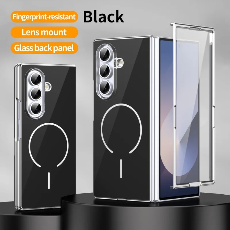 Tech Accessories Business - Glas-Magnetische Faltbare Handyhülle für Samsung Galaxy