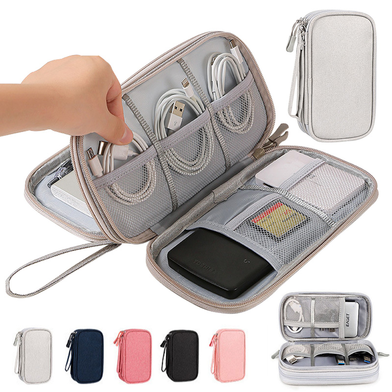 Tech Accessories Organizer - Mehrfarbige Tragbare Reise-Digitaltasche - Elektronik-Kabelorganizer für