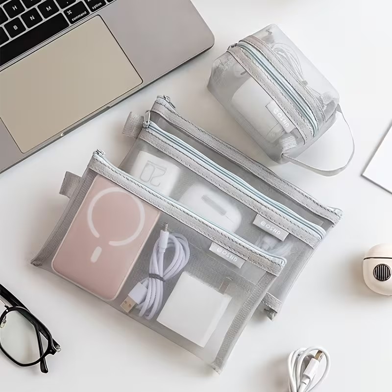Graue Netz-Organizer-Taschen – – Tech Accessories Organizer Bewertung und Preis