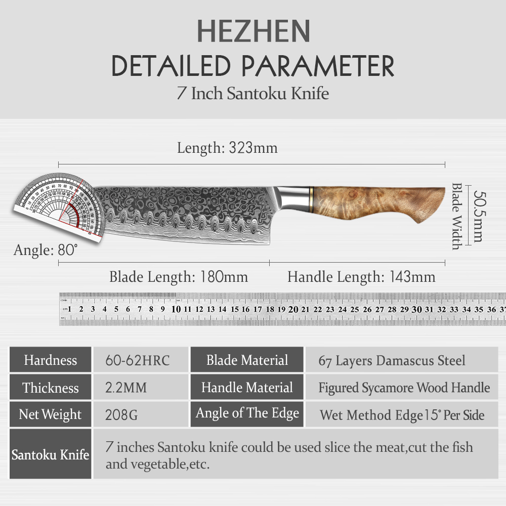 Hezhen 7 Zoll Santoku Messer e – High Tech Kitchen Accessories Bewertung und Preis